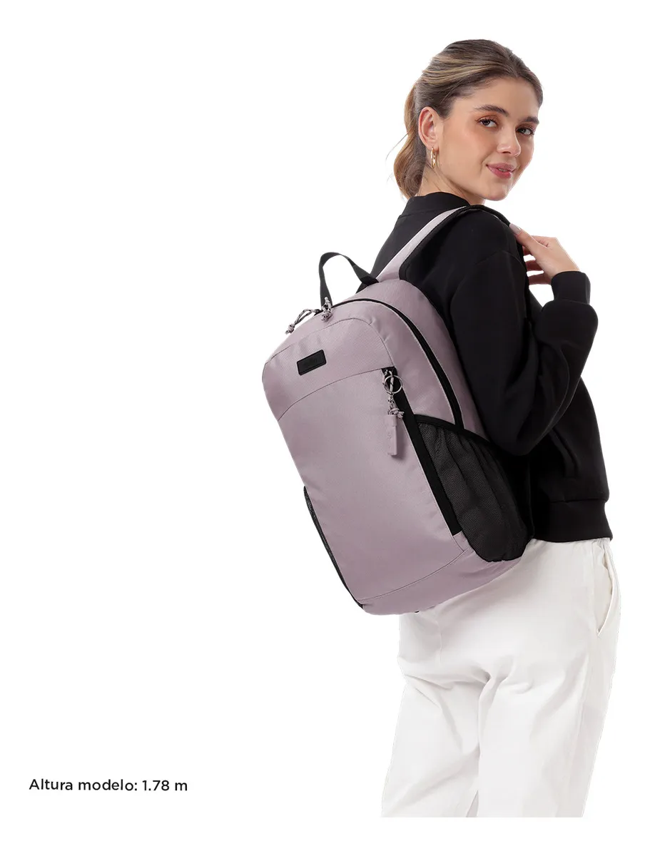 Morral Mochila Para Mujer Porta Pc Violeta Claro Rocky Totto