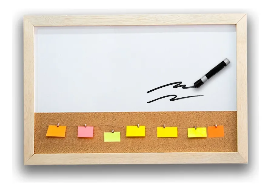 Tablero Acrílico Borrable Con Corcho Horizontal 60 Cmx 40 Cm
