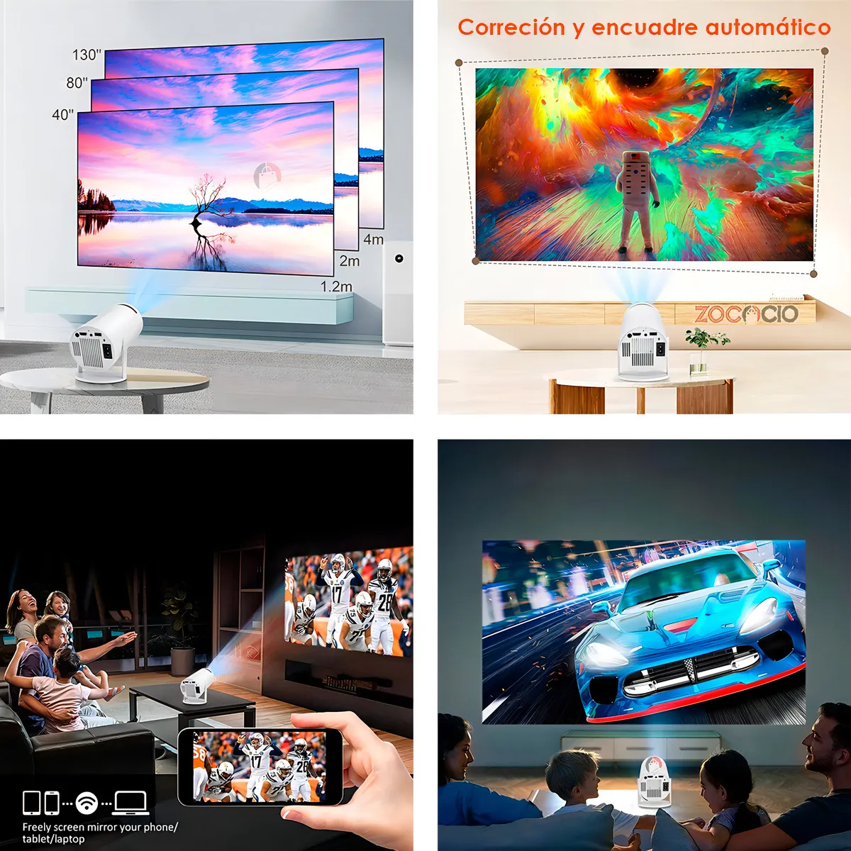 Proyector Smart Para Cine En Casa Hy300 1080hd Android 11 Co Color Blanco