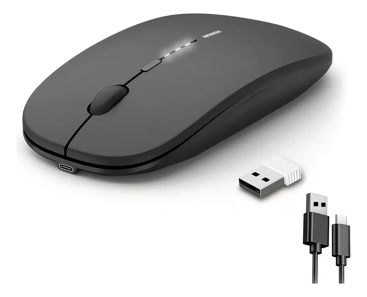 Mouse Inalámbrico Recargable Color Negro