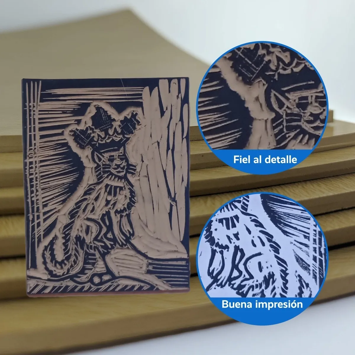 Linoleo Para Grabado 1/4 De Pliego (35x50cm) Neolite - Miniatura 2