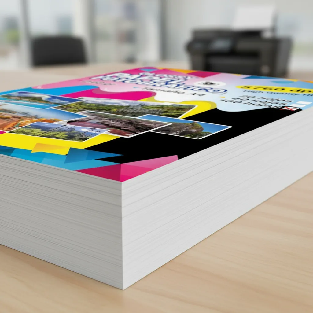 100 Hojas Papel Fotográfico Brillante Grueso 240 Gramos Blanco - Miniatura 2